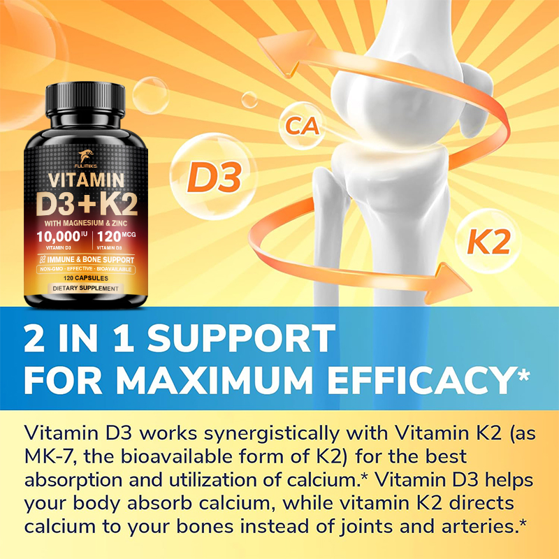 10000IU Vitamin D3 K2 Suppleme - Nutrition Zinc ulasan dan harga