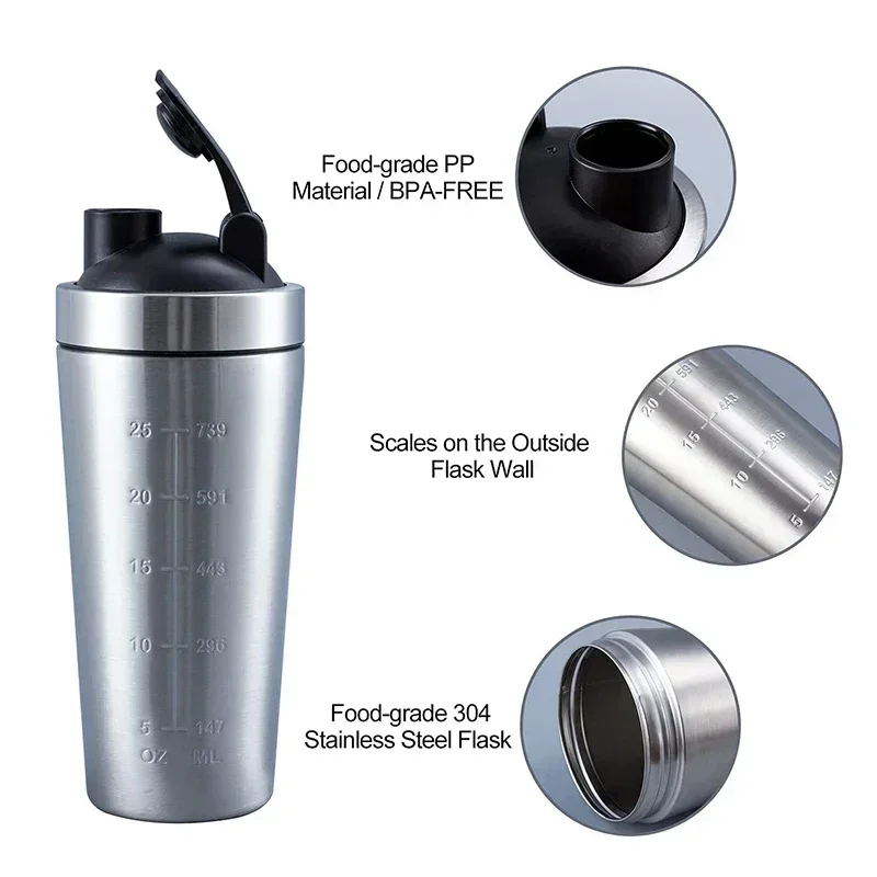 Stainless Steel Protein Shaker - Nutrition Of Fitness ulasan dan harga